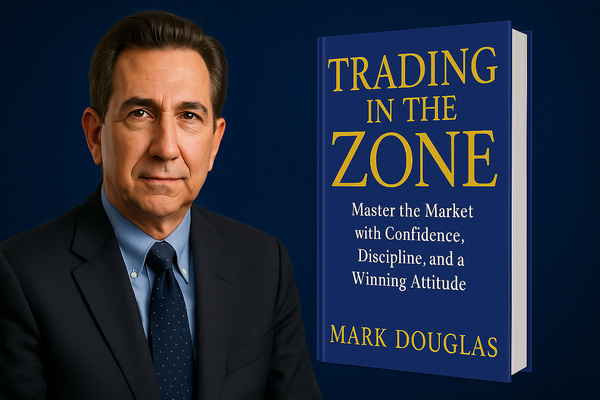 Ein Bild von Mark Douglas und seinem Buch Trading in the Zone